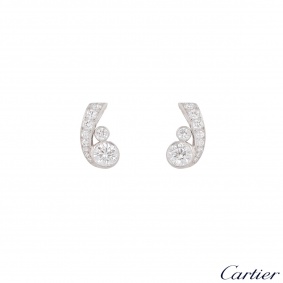 Cartier Platinum Diamond Earrings